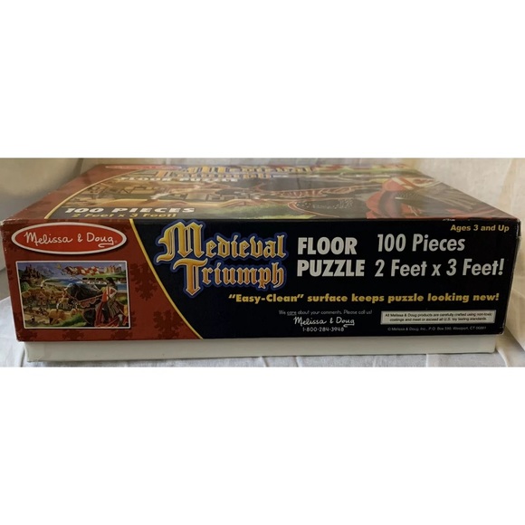 Melissa & Doug Medieval Triumph 4426Floor Puzzle 100 Piece Knight Village Horse - Picture 7 of 7